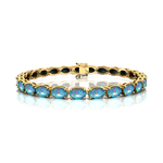Ethiopian Opal Tennis Bracelet Natural October Birthstone 14k 18k Fine Yellow Gold Bridal Wedding Jewelry Engagement Gift For Mother - GeumJewels