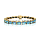 Ethiopian Opal Tennis Bracelet Natural October Birthstone 14k 18k Fine Yellow Gold Bridal Wedding Jewelry Engagement Gift For Mother - GeumJewels