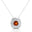 Double Halo Diamond Cushion Cut Citrine Necklace - GeumJewels
