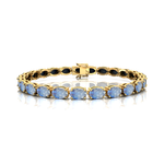 Rainbow Moonstone Tennis Bracelet: 14k Yellow Gold Bridal Jewelry - GeumJewels