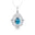 Art Deco Inspired Teardrop Swiss Blue Topaz Diamond Pendant - GeumJewels