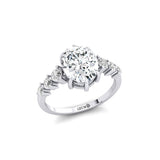 Oval Cut Lab Diamond with Graduated Diamonds Ring