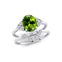 Peridot Solitaire Gold Ring With Stackable Diamond Band - GeumJewels