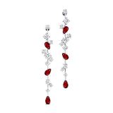 Fancy Ruby Cluster Drop Earrings