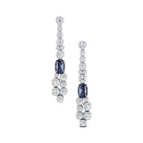 Elongated Cushion Alexandrite Bezel Set Diamond Drop Earrings