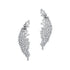 Nature Inspired Feather Shaped Cocktail Lab Diamond Earrings with Diamond Accents - GeumJewels