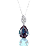 Illussion Set Diamond Pendant with Pear Cut Alexandrite