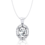 Vintage Style Oval Shaped Lab Diamond Halo Set with Diamond Accents