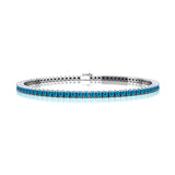 2mm Round Swiss Blue Topaz Tennis Bracelet