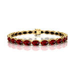 Ruby Tennis Bracelet: 14kt Rose Gold Gemstone Bridal Jewelry - GeumJewels