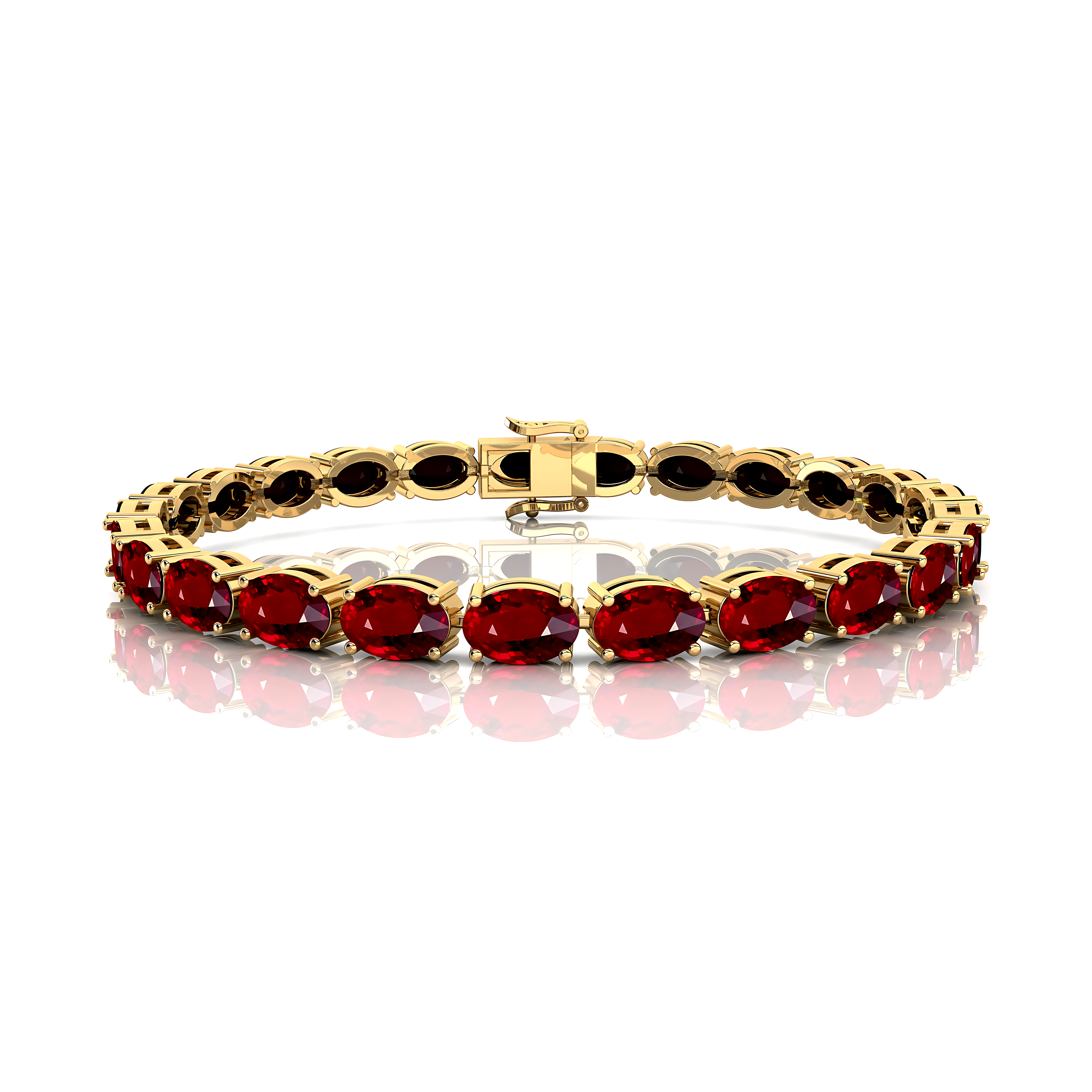 Ruby Tennis Bracelet: 14kt Rose Gold Gemstone Bridal Jewelry - GeumJewels