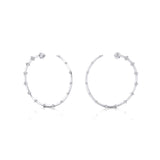 Circular Diamond Distant Diamond Hoop Earrings