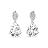 Illussion Set Diamond Earrings with Pear Cut Lab Diamond