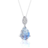 Illussion Set Diamond Pendant with Pear Cut Moonstone