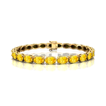 Yellow Sapphire Gold Tennis Bracelet - 14k 18k Solid Yellow Gold Green Gemstone Fine Bridal Wedding Jewelry Gift for Her - GeumJewels