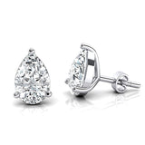 Lab Diamond Pear Solitaire Stud Earrings