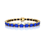 Natural Tanzanite Tennis Bracelet: 14k Yellow Gold Wedding Jewelry - GeumJewels