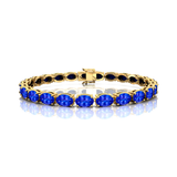 Natural Tanzanite Tennis Bracelet: 14k Yellow Gold Wedding Jewelry - GeumJewels