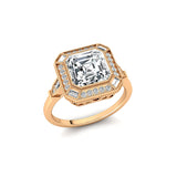 Vintage Style Square Cut Lab Diamond Diamond Ring