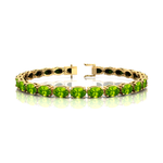 Peridot Tennis Bracelet 14k 18k Fine Yellow Gold Bridal Wedding Jewelry Engagement Gift For Mother - GeumJewels