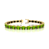 Peridot Tennis Bracelet 14k 18k Fine Yellow Gold Bridal Wedding Jewelry Engagement Gift For Mother - GeumJewels