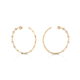 Circular Diamond Distant Diamond Hoop Earrings