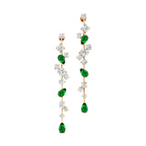 Fancy Emerald Cluster Drop Earrings