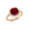 Halo Diamond Engagement Ring with Cushion Cut Garnet - GeumJewels