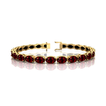 Genuine Garnet Tennis Bracelet - 14k 18k Solid Rose Gold Bracelet Gemstone Fine Bridal Jewelry - GeumJewels