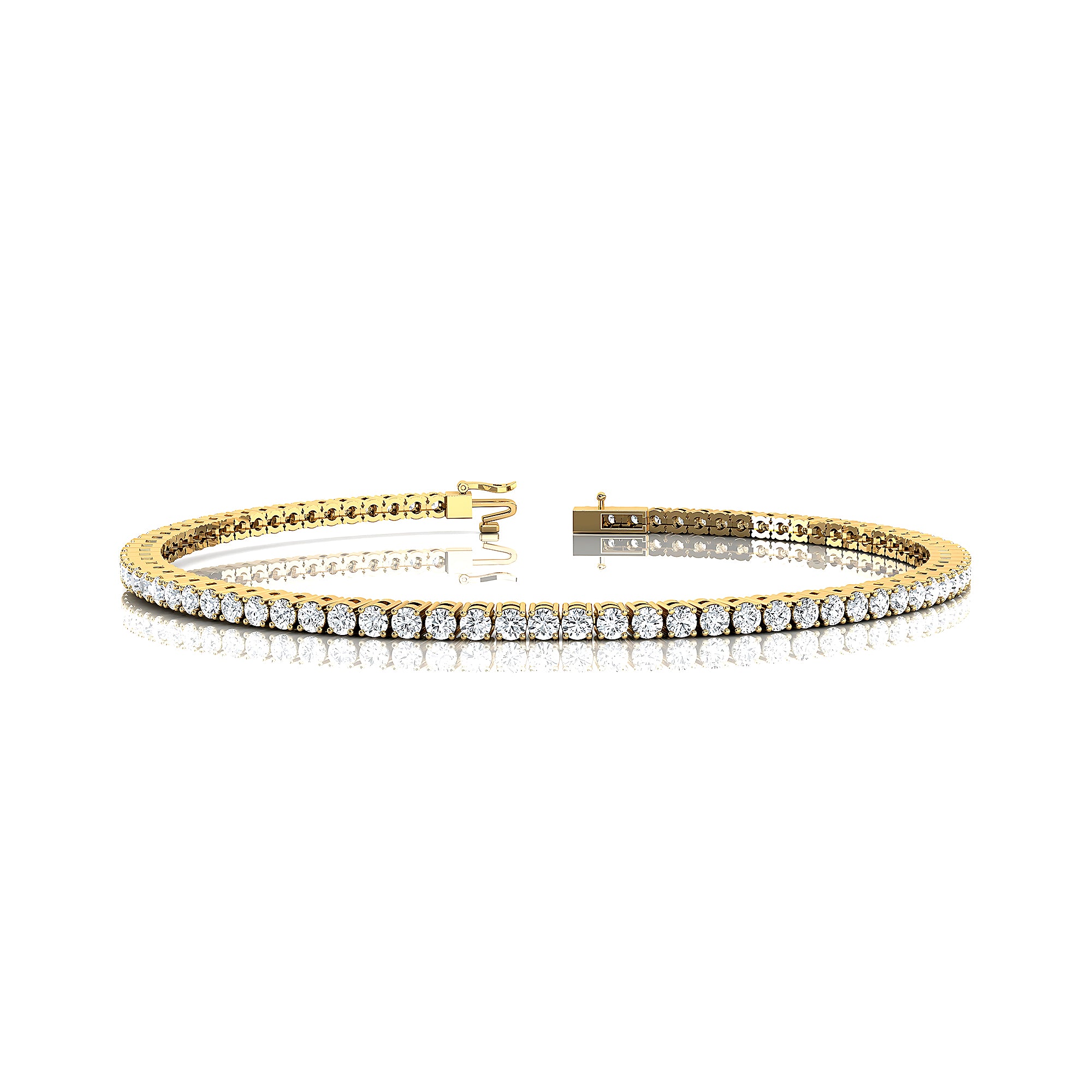 14K Gold Lab Grown Diamond Tennis Bracelet: Elegant Infinity Design - GeumJewels