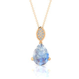 Illussion Set Diamond Pendant with Pear Cut Moonstone