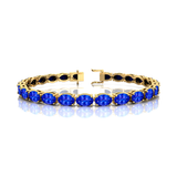 Natural Tanzanite Tennis Bracelet: 14k Yellow Gold Wedding Jewelry - GeumJewels