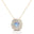 Double Halo Diamond Cushion Cut Moonstone Necklace - GeumJewels