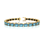 Ethiopian Opal Tennis Bracelet Natural October Birthstone 14k 18k Fine Yellow Gold Bridal Wedding Jewelry Engagement Gift For Mother - GeumJewels
