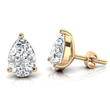 Lab Diamond Pear Solitaire Stud Earrings