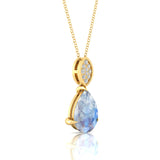 Illussion Set Diamond Pendant with Pear Cut Moonstone