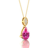 Illussion Set Diamond Pendant with Pear Cut Pink Sapphire