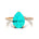 Twisted Up Down Band Pear Shaped Paraiba Tourmaline Ring with Accent Diamonds - GeumJewels
