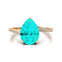 Twisted Up Down Band Pear Shaped Paraiba Tourmaline Ring with Accent Diamonds - GeumJewels