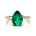 Twisted Up Down Band Pear Shaped Emerald Ring with Accent Diamonds - GeumJewels