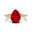 Twisted Up Down Band Pear Shaped Ruby Ring with Accent Diamonds - GeumJewels