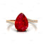 Twisted Up Down Band Pear Shaped Ruby Ring with Accent Diamonds - GeumJewels