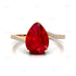 Twisted Up Down Band Pear Shaped Ruby Ring with Accent Diamonds - GeumJewels