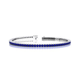 2mm Round Blue Sapphire Tennis Bracelet