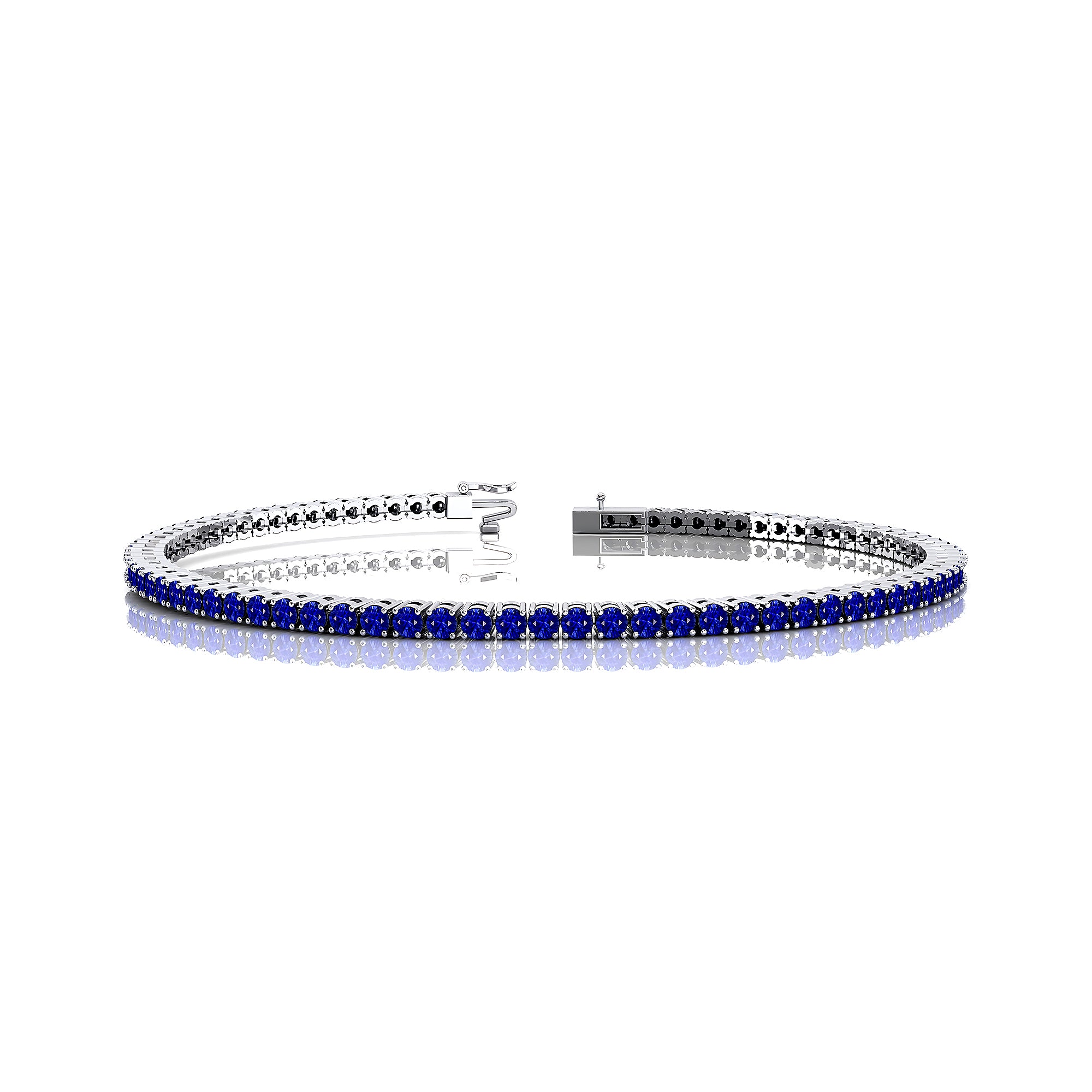 Tennis Bracelet de Zafiro con Oro Blanco de 14K