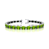 Peridot Tennis Bracelet 14k 18k Fine Yellow Gold Bridal Wedding Jewelry Engagement Gift For Mother - GeumJewels