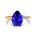 Twisted Up Down Band Pear Shaped Tanzanite Ring with Accent Diamonds - GeumJewels