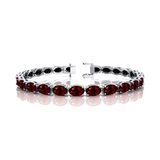 Genuine Garnet Tennis Bracelet - 14k 18k Solid Rose Gold Bracelet Gemstone Fine Bridal Jewelry - GeumJewels