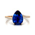 Twisted Up Down Band Pear Shaped Blue Sapphire Ring with Accent Diamonds - GeumJewels
