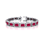 14kt Gold Pink Sapphire Bracelet Wedding Jewelry Gift for Mother - GeumJewels